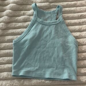 teal blue crop top